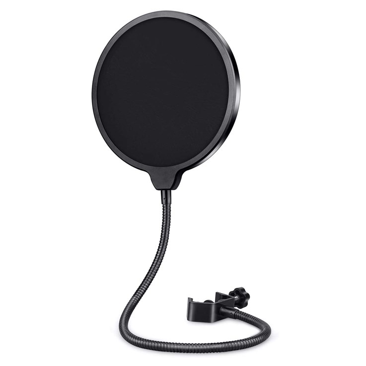 Varr Gaming Pop Filter for Microphones, Clamp fitting (max 4cm), Diaphragm: double seamless membrane and 15.5cm wide, Arm length 35cm, Adjustable 360° for versatile positioning, Sponges included to protect mounting surface, Note Microphone not included