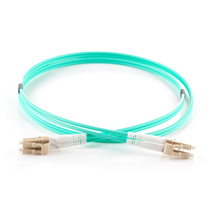 connektgear 2M Aqua LC to LC 50/125 Micron OM4 Duplex Fibre Optic Patch Cable MultiMode LSZH 5-7 working days non cancellable non returnable