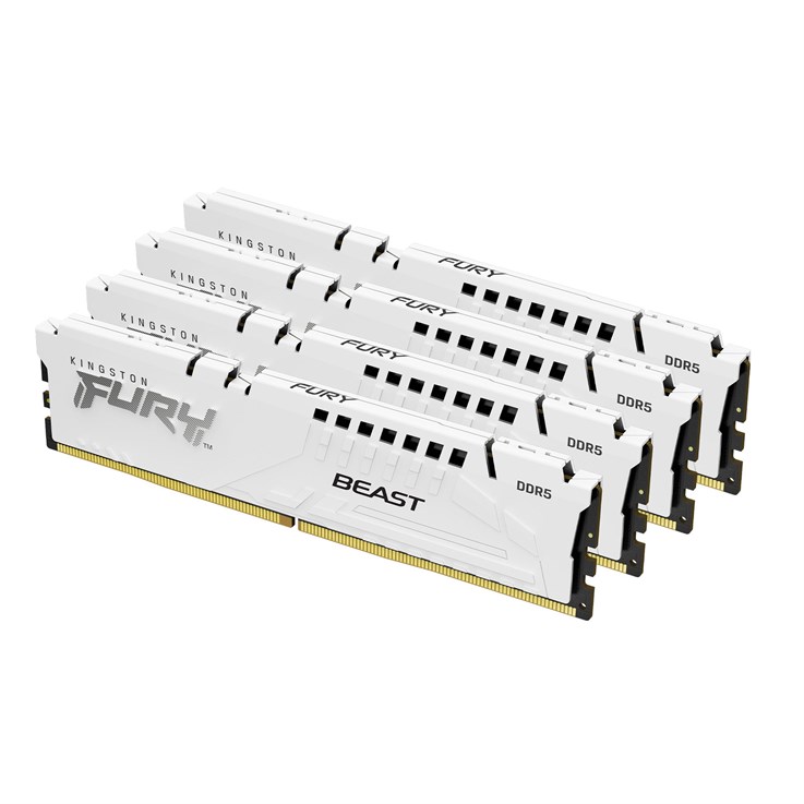 Kingston Technology FURY Beast 64GB 5200MT/s DDR5 CL40 DIMM (Kit of 4) White XMP