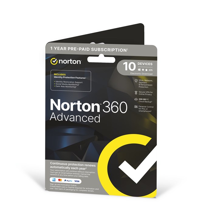 Norton 360 ADVANCED 1 USER 10 DEVICE 12MO