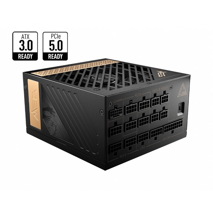 MSI MEG AI1300P PCIE5 power supply unit 1300 W 24-pin ATX ATX Black