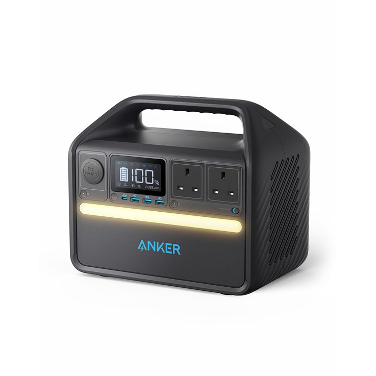 Anker 535 Portable Power Station, Portable Generator 512Wh (PowerHouse 512Wh), 500W 9 - Port Outdoor Generator with 4 AC Outlets, 60W USB - C PD Output, LED Light for Camping, RV, Emergencies, and More