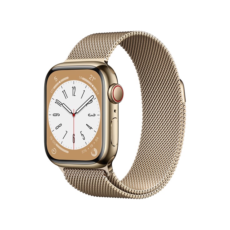 Apple Watch Series 8 OLED 41 mm Digital 352 x 430 pixels Touchscreen 4G Gold Wi-Fi GPS (satellite)