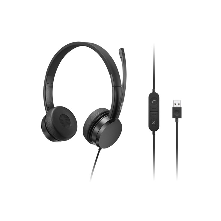 Lenovo 4XD1K18260 headphones/headset Wired Head-band Music/Everyday USB Type-A Black