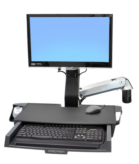 Ergotron StyleView Sit-Stand Combo Arm with Worksurface 61 cm (24") Wall