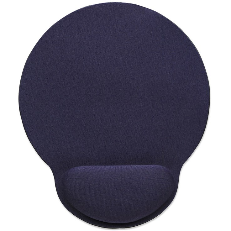 Manhattan Wrist Gel Support Pad and Mouse Mat, Blue, 241 × 203 × 40 mm, non slip base, Lifetime Warranty, Card Retail Packaging