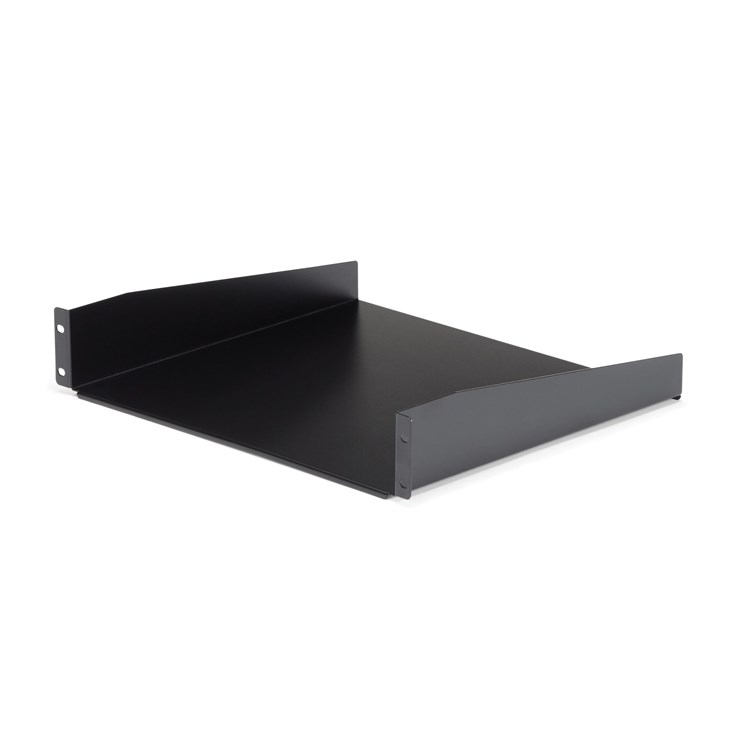 StarTech.com 2U Server Rack Shelf - Universal Rack Mount Cantilever Shelf for 19" Network Equipment Rack & Cabinet - Heavy Duty Steel – Weight Capacity 44lb/20kg - 16" Deep Tray, Black