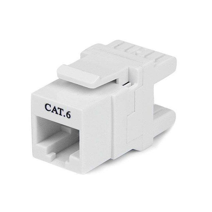 StarTech.com 180° Cat 6 Keystone Jack - RJ45 Ethernet Cat6 Wall Jack White - 110 Type