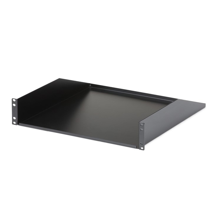 StarTech.com 2U Server Rack Shelf - Universal Rack Mount Cantilever Shelf for 19" Network Equipment Rack & Cabinet - Heavy Duty Steel – Weight Capacity 125lb/56kg - 18" Deep Tray, Black