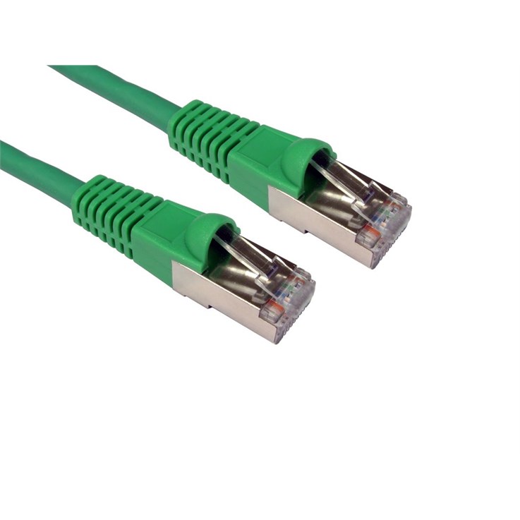 Cables Direct 2m CAT6a, M - M networking cable Green S/FTP (S-STP)