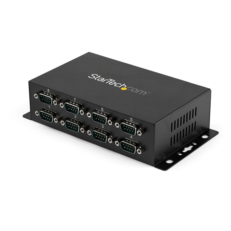 StarTech.com 8 Port USB to DB9 RS232 Serial Adapter Hub – Industrial DIN Rail and Wall Mountable