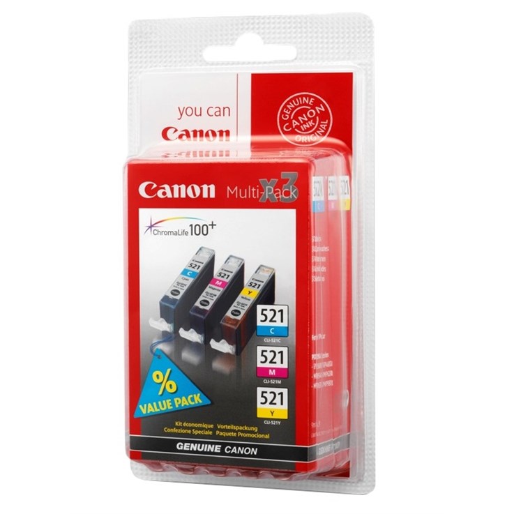 Canon CLI-521 C/M/Y ink cartridge 3 pc(s) Original Cyan, Magenta, Yellow