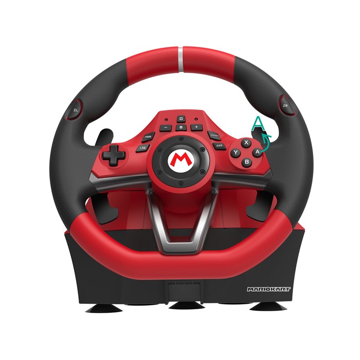 Hori Mario Kart Racing Wheel Pro Deluxe Black, Red USB Steering wheel + Pedals Analogue Nintendo Switch