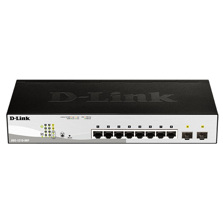 D-Link DGS-1210-08P network switch Managed L2 Gigabit Ethernet (10/100/1000) Power over Ethernet (PoE) Black