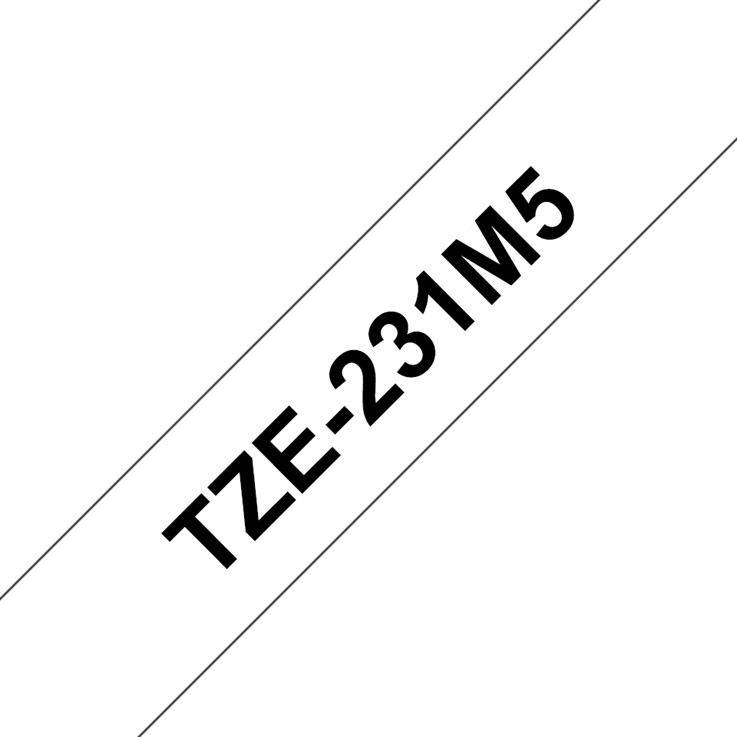 Brother TZE-231M5 label-making tape Black on white