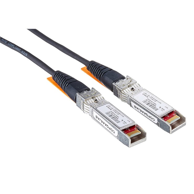 Cisco 10G Direct Attach Twinax SFP+ Cable, Passive, 30AWG Cable Assembly, 3 M, Orange, 5-Year Standard Warranty (SFP-H10GB-CU3M=)