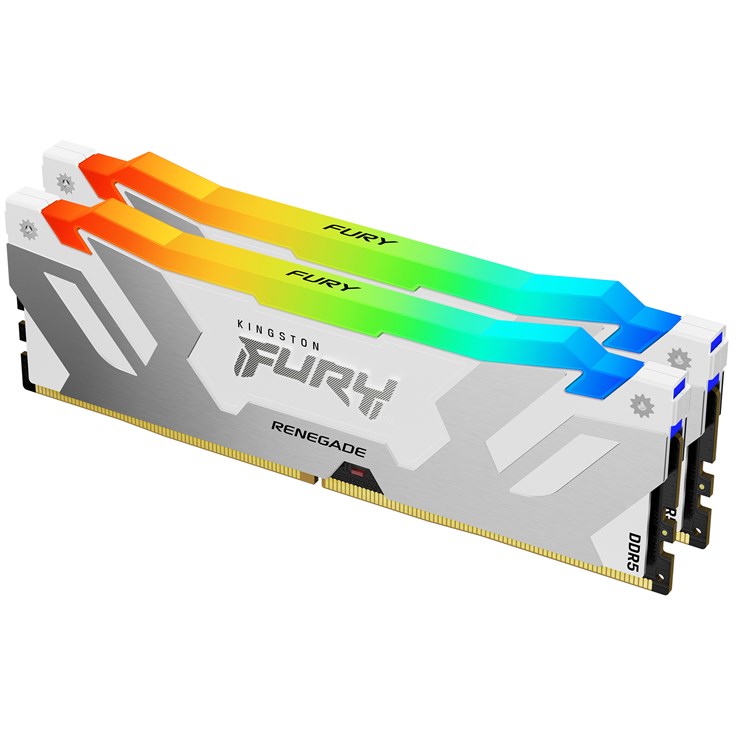 Kingston Technology FURY 64GB 6000MT/s DDR5 CL32 DIMM (Kit of 2) Renegade RGB White XMP