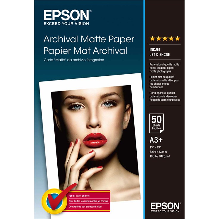 Epson Archival Matte Paper, DIN A3+, 189g/m², 50 Sheets