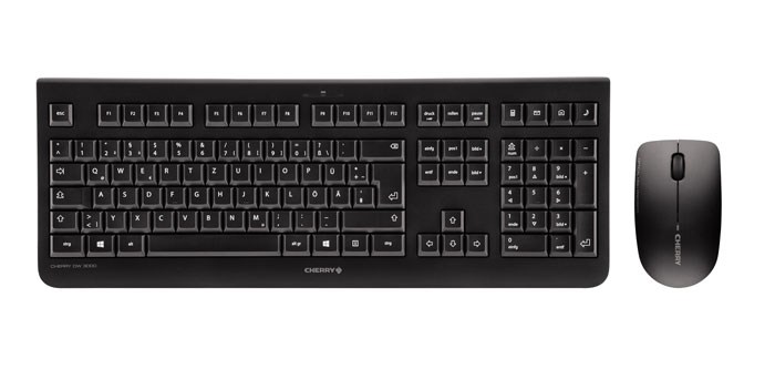 CHERRY DW 3000 keyboard Mouse included Universal RF Wireless AZERTY French Black