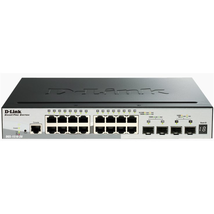 D-Link DGS-1510-20 network switch Managed L3 Gigabit Ethernet (10/100/1000) Black