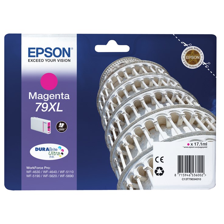 Epson Tower of Pisa Singlepack Magenta 79XL DURABrite Ultra Ink