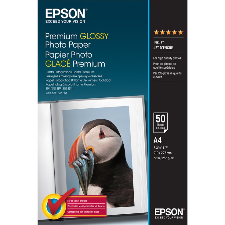 Epson Premium Glossy Photo Paper - A4 - 50 Sheets