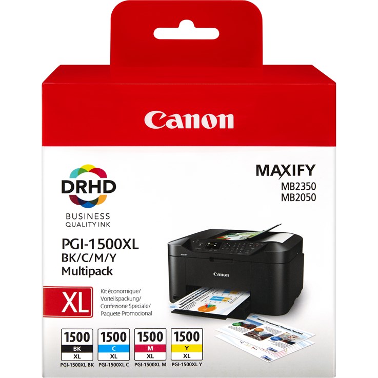 Canon PGI-1500XL High Yield BK/C/M/Y Ink Cartridge Multipack