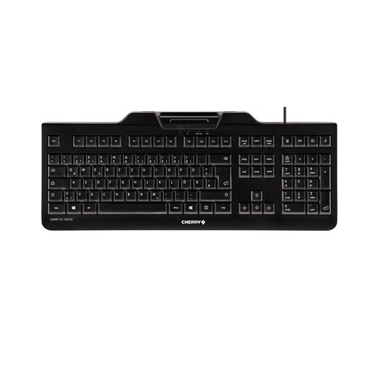 CHERRY KC 1000 SC Corded Smartcard Keyboard, Black, USB (QWERTY - UK)