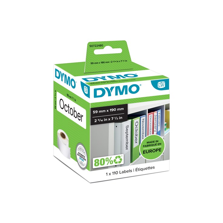 DYMO Large Lever Arch File Labels- 59 x 190 mm - S0722480