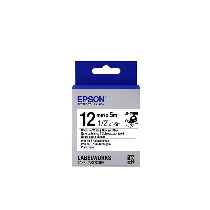 Epson Label Cartridge Iron on LK-4WBQ Black/White 12mm (5m)