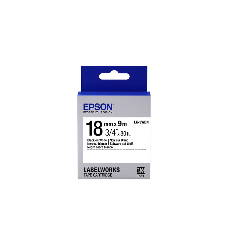 Epson Label Cartridge Standard LK-5WBN Black/White 18mm (9m)