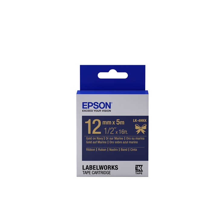 Epson Label Cartridge Satin Ribbon LK-4HKK Gold/Navy 12mm (5m)