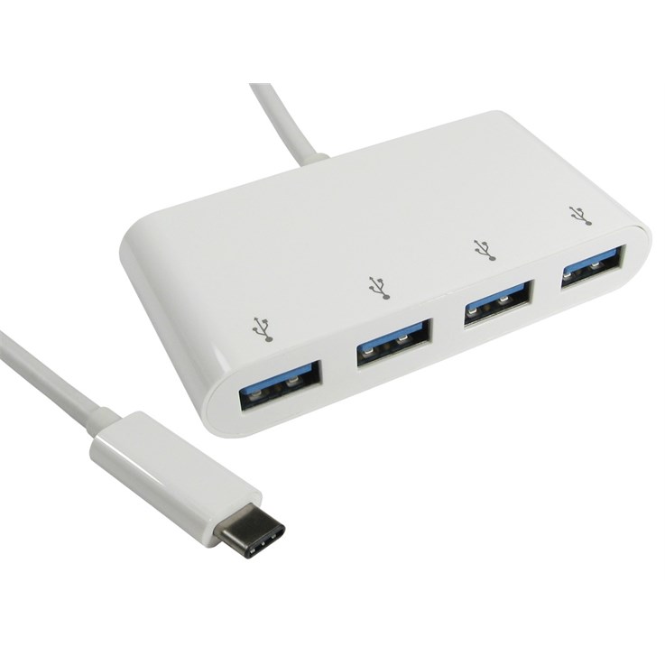 Cables Direct USB3C-HUB4BP interface hub USB 3.2 Gen 2 (3.1 Gen 2) Type-C 5000 Mbit/s White