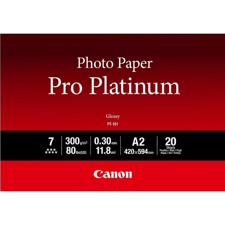 Canon PT-101 Pro Platinum Photo Paper A2 - 20 Sheets