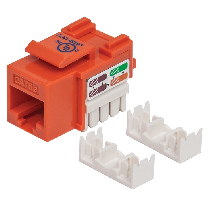 Intellinet Keystone Jack, Cat5e, UTP, Punch-down, Orange