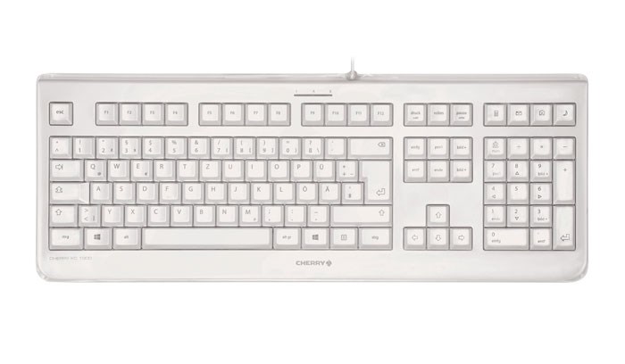 CHERRY KC 1068 Corded Sealed Keyboard, Pale Grey, USB (QWERTY - UK)