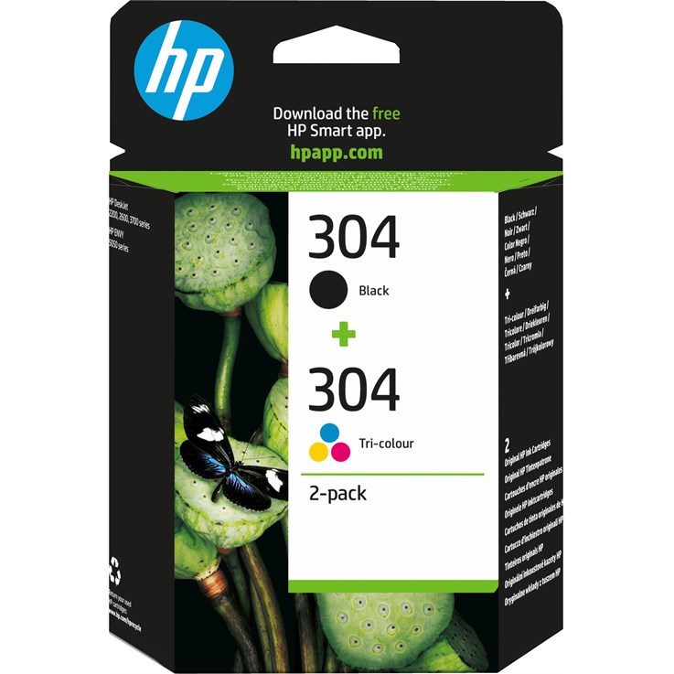 HP 304 2-pack Black/Tri-color Original Ink Cartridges