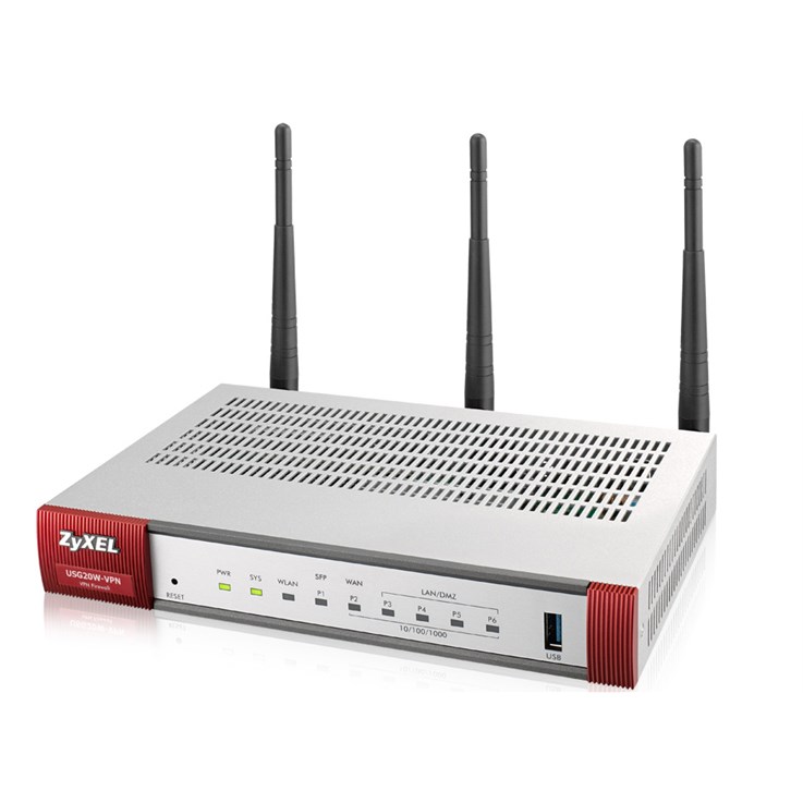 Zyxel USG20W-VPN-EU0101F wireless router Gigabit Ethernet Dual-band (2.4 GHz / 5 GHz) Grey, Red