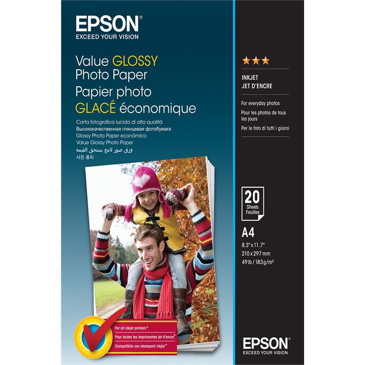 Epson Value Glossy Photo Paper - A4 - 20 sheets