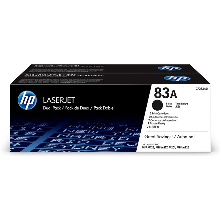 HP 83A 2-pack Black Original LaserJet Toner Cartridges