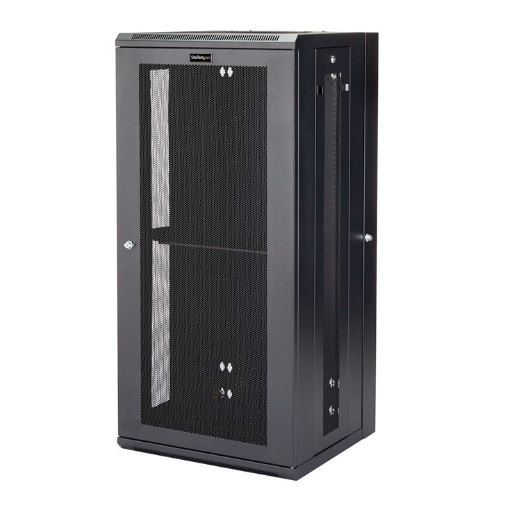 StarTech.com 4-Post 26U Wall Mount Network Cabinet with 1U Shelf, 19" Hinged Wall-Mounted Server Rack for Data / AV / Electronics / Computer Equipment, Flexible Vented Rack Enclosure