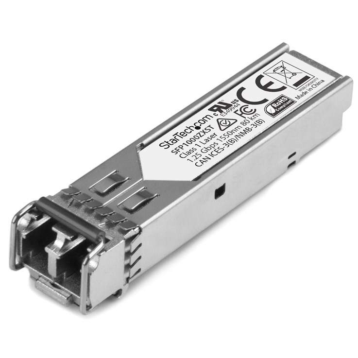 StarTech.com MSA Compliant SFP Transceiver Module - 1000BASE-ZX~MSA Uncoded SFP Module - 1000BASE-ZX - 1GbE Single Mode Fiber (SMF) Optic Transceiver - 1GE Gigabit Ethernet SFP - LC 70km - 1550nm - DDM