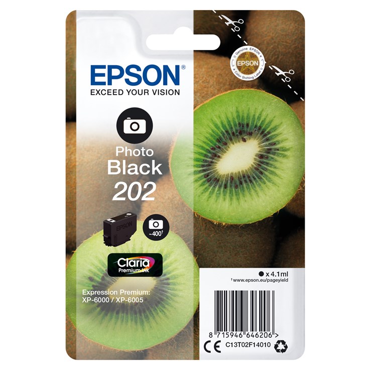 Epson Kiwi Singlepack Photo Black 202 Claria Premium Ink