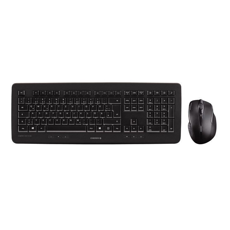 CHERRY DW 5100 Wireless Keyboard & Mouse Set, Black, USB (UK)