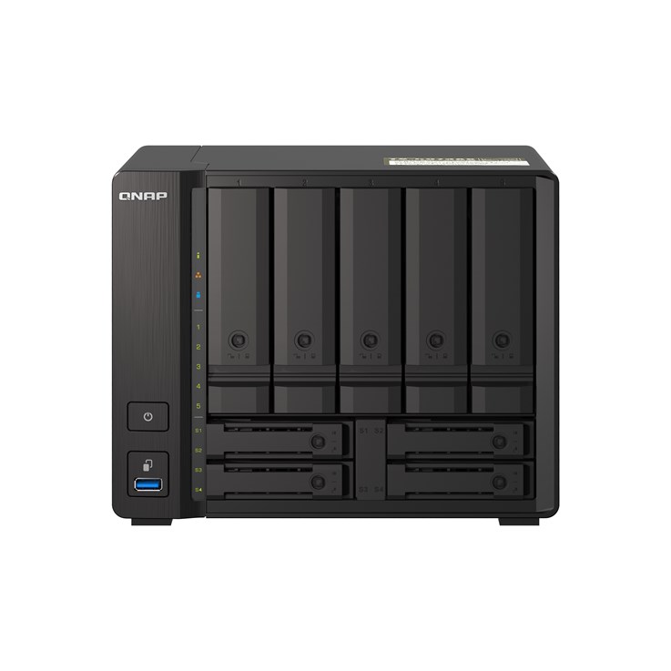 QNAP TS-H973AX NAS Tower AMD Ryzen V1500B 8 GB DDR4 QuTS hero Black