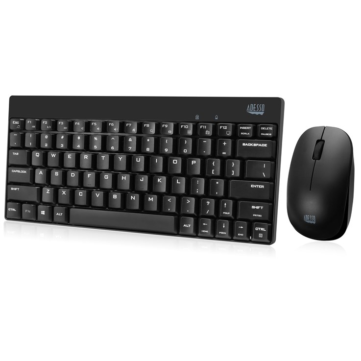 Adesso WKB-1100CB keyboard Mouse included Universal RF Wireless QWERTY US English Black