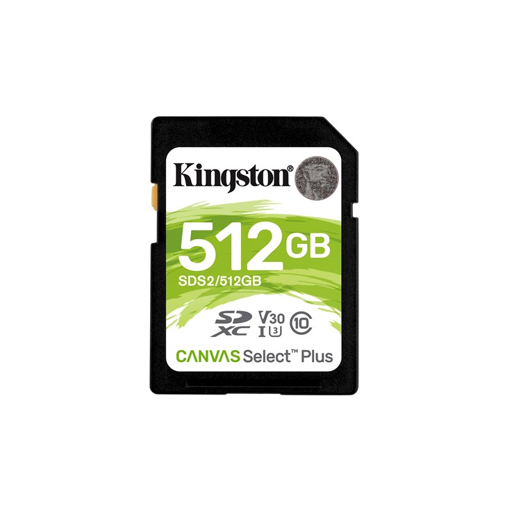 Kingston Technology 512GB SDXC Canvas Select Plus 100R C10 UHS-I U3 V30