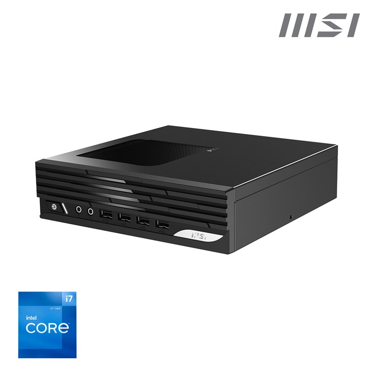 MSI PRO DP21 12M Intel Core i7 12700 Barebone, Mini PC, SFF, 2.3L, Type C, USB 3.2 Gen2, HDMI, DisplayPort, LAN, WiFi, BT, VESA, Supports Max 64GB DDR4 SO-DIMM (2 Slots), M.2 (1 Slot), 2.5'SSD/HDD (2 Slot)