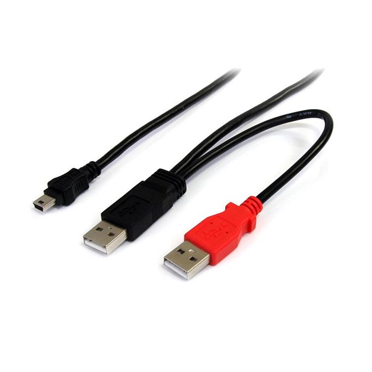 StarTech.com 6 ft USB Y Cable for External Hard Drive - USB A to mini B