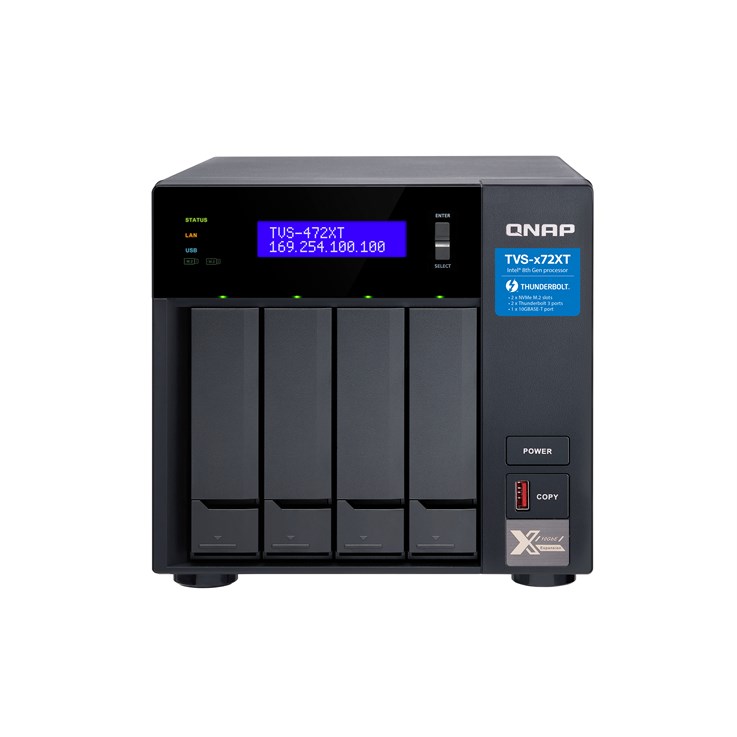 QNAP TVS-472XT NAS Tower Intel® Core™ i3 4 GB DDR4 QNAP QTS Black